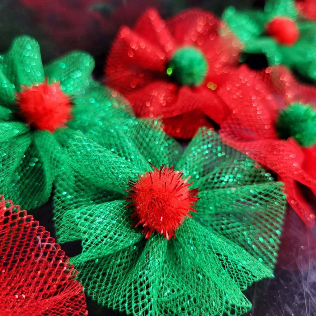 Christmas Pom Bows